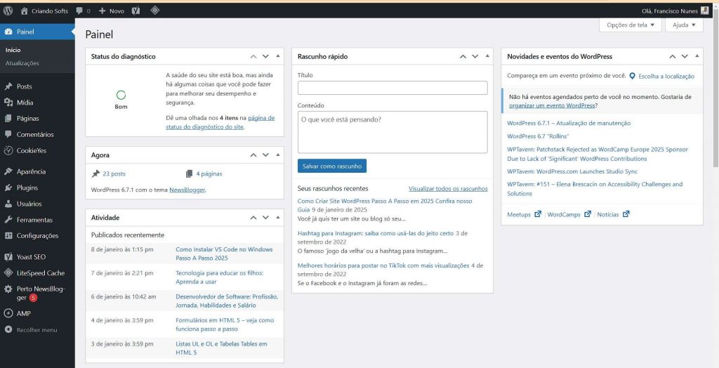 Painel do WordPress